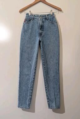 Vintage Bongo Jeans Size 1 Juniors Blue High Rise Mom Tapered 90s USA Denim
